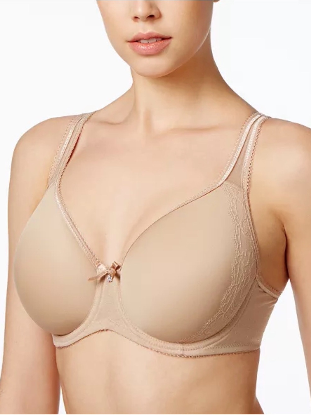 Wacoal Women's Retro Chic Contour Padded Bra 34DDD 853186 Nude Tan Cream